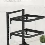 Durable kitchen pot rack with adjustable layers.