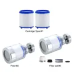 Water filter set with cartridges and filters for home use.