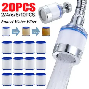 Faucet water filter with 20 replacement cartridges.