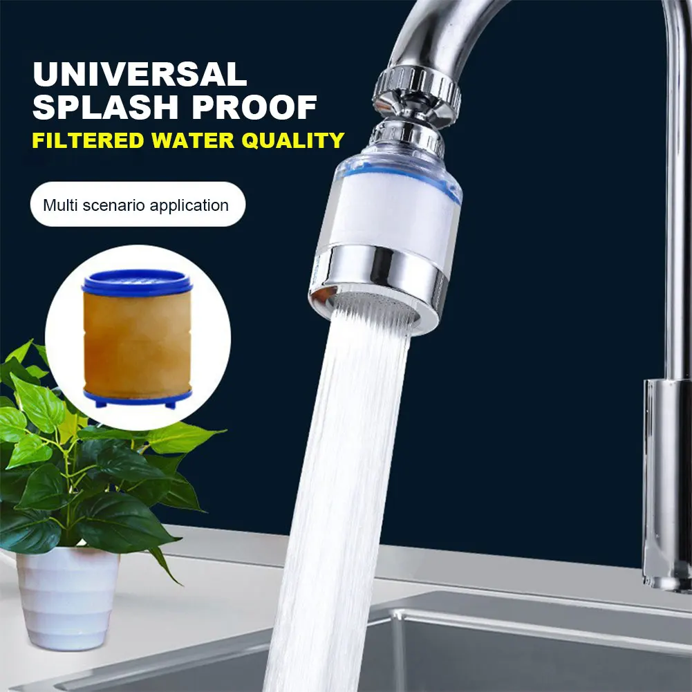 Universal splash-proof faucet with filtered water feature.