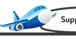 Banner with airplane and text: Support Worldwide Dropshipping