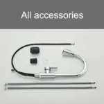 Complete set of faucet accessories including hoses and fittings.