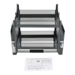 منظم خزانة معدني قابل للسحب بطبقتين ودليل تركيب.